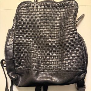 Elegant Black Leather Backpack